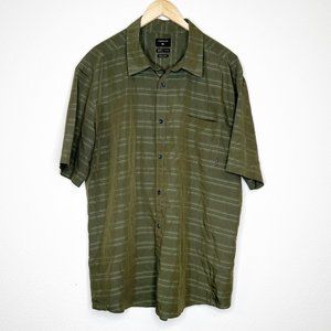 QUICKSILVER Mens' Short Sleeve Button Down Green XXL